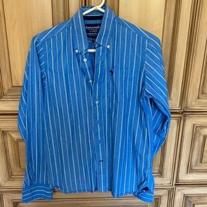 XL A & F ABERCROMBIE FITCH BUTTON DOWN green MENS SHIRT extra large